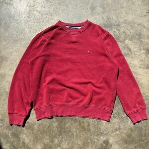 Tommy Hilfiger Men's Red and Burgundy Sweatshirt
